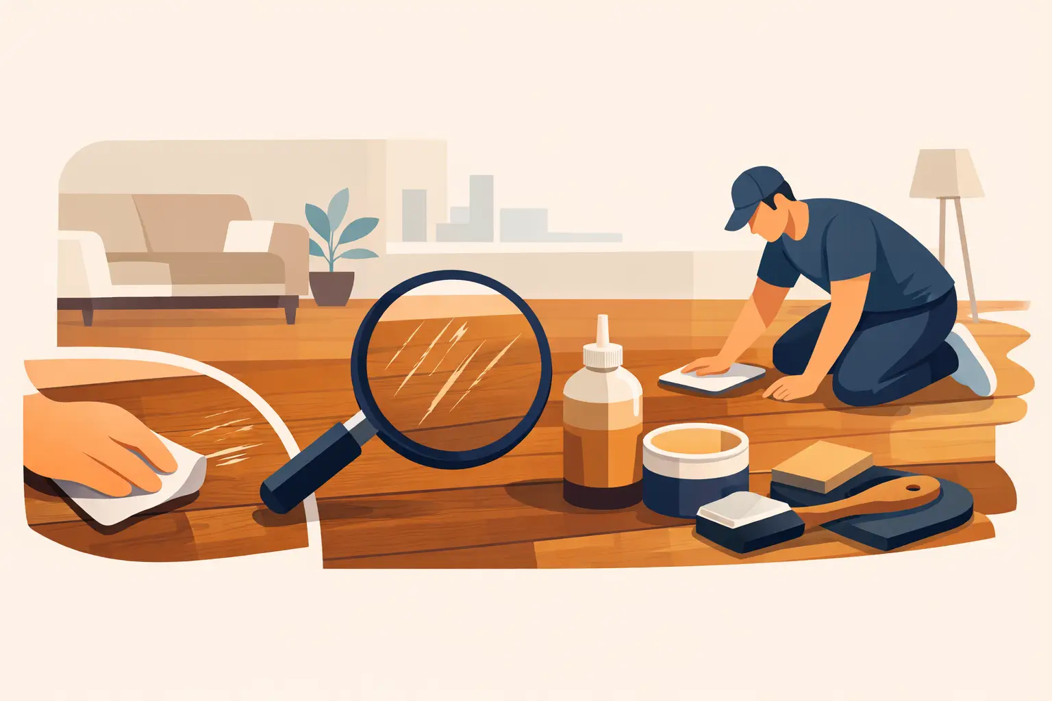 how to repair scratched hardwood floors