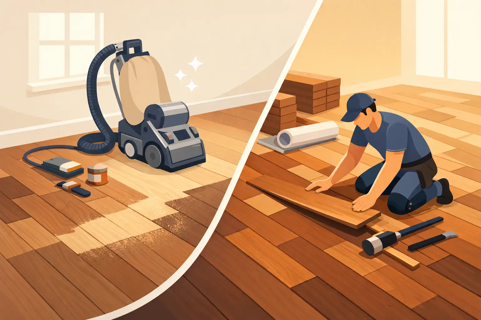 refinishing versus replacing hardwood floors
